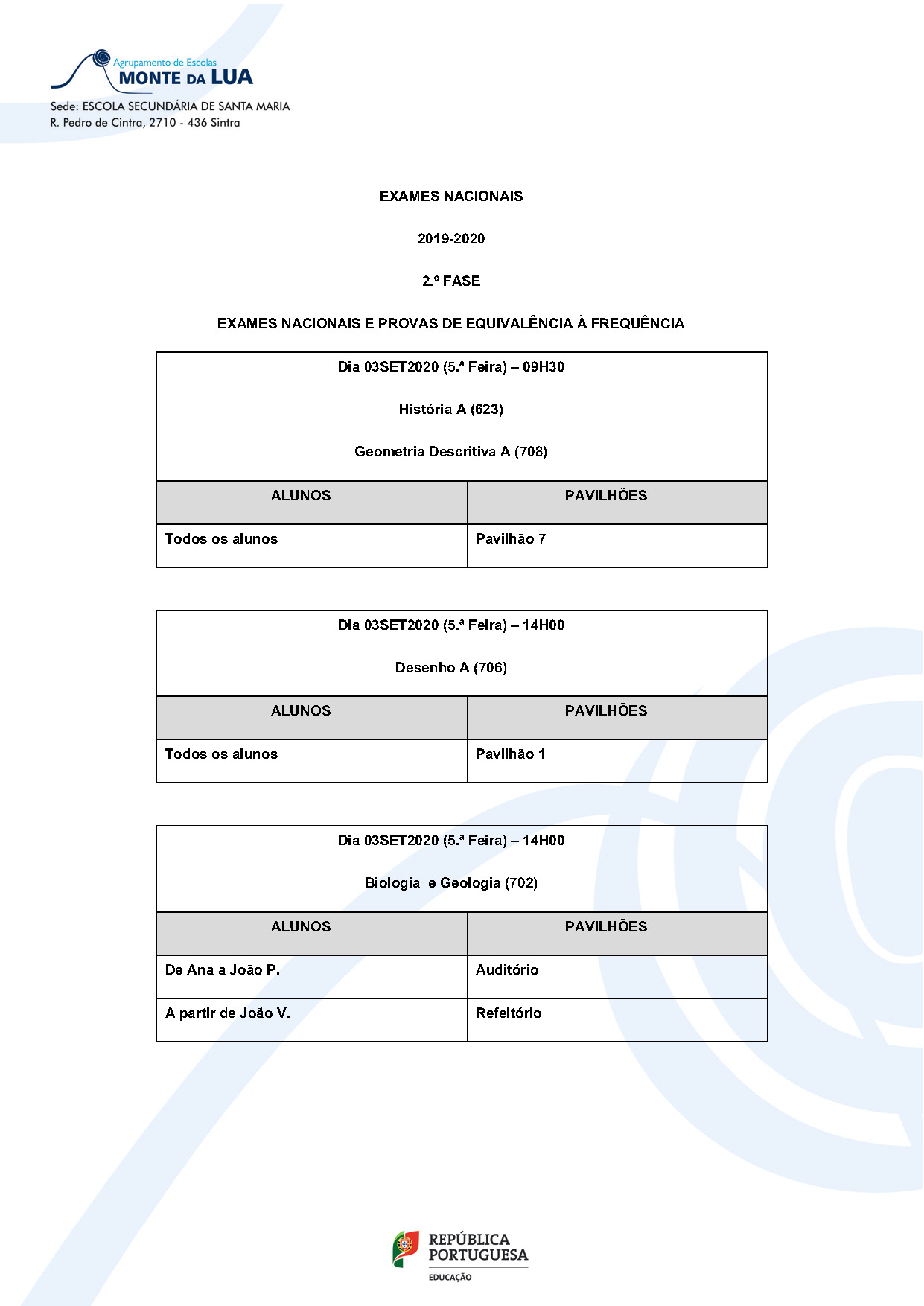 Exames Nacionais Pavilhões 03 04SET Página 1