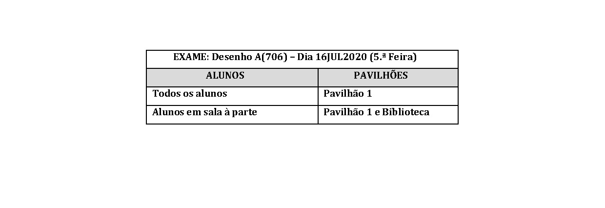 Exames Nacionais Pavilhões 2.ª Feira