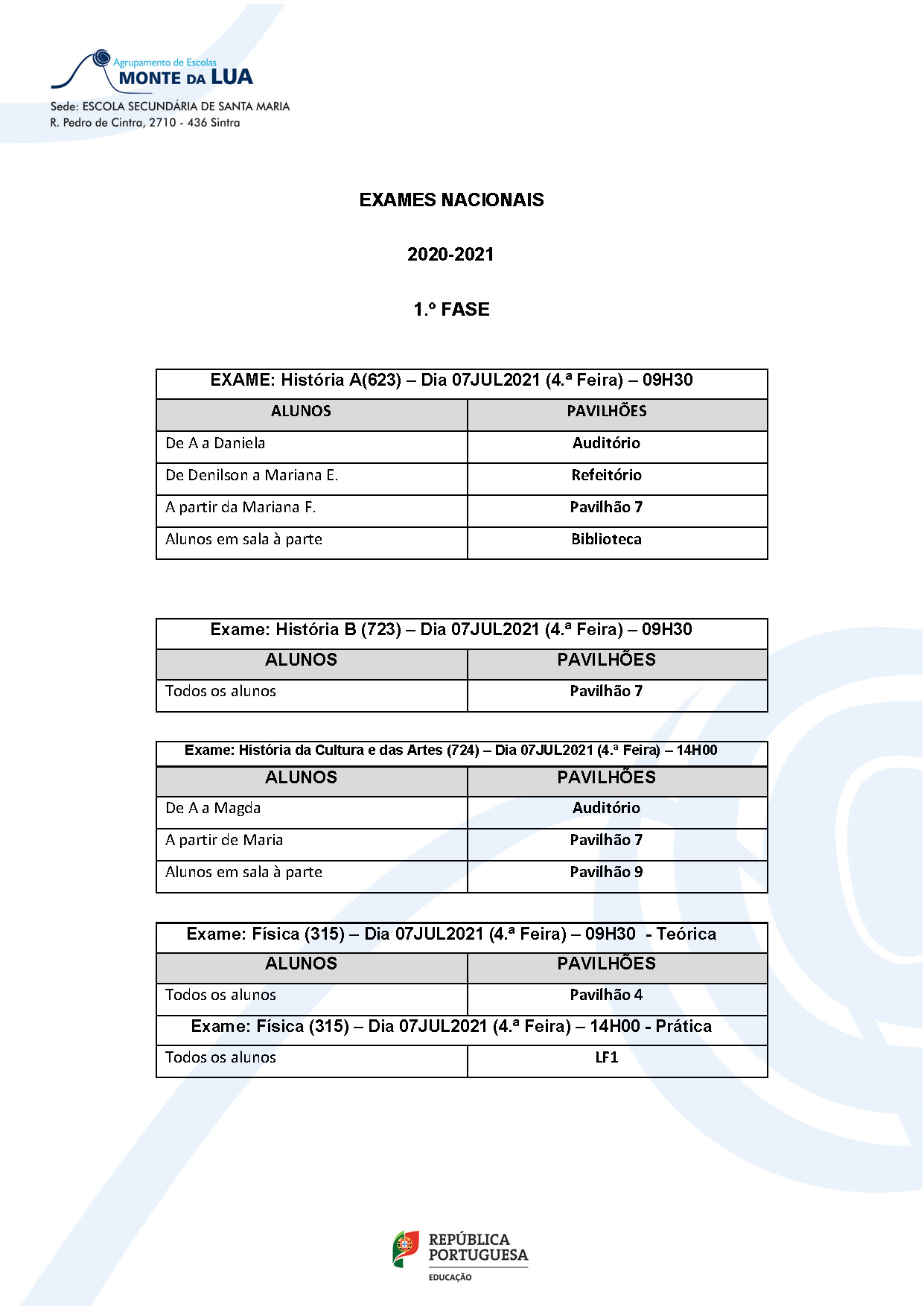Exames Nacionais Pavilhões 02 05JUL Página 1